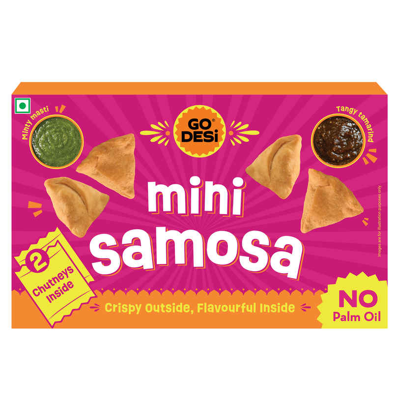 GO DESi Mini Samosa | No Palm Oil | 2 Chutneys Inside| Namkeen Snacks GO DESi Mini Samosa | No Palm Oil | 2 Chutneys Inside| Namkeen Snacks