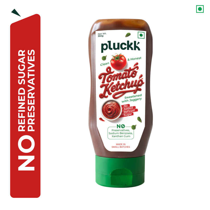 Pluckk Guilt-Free Tomato Ketchup - No Refined Sugar, No Preservatives, No Artificial Thickeners
