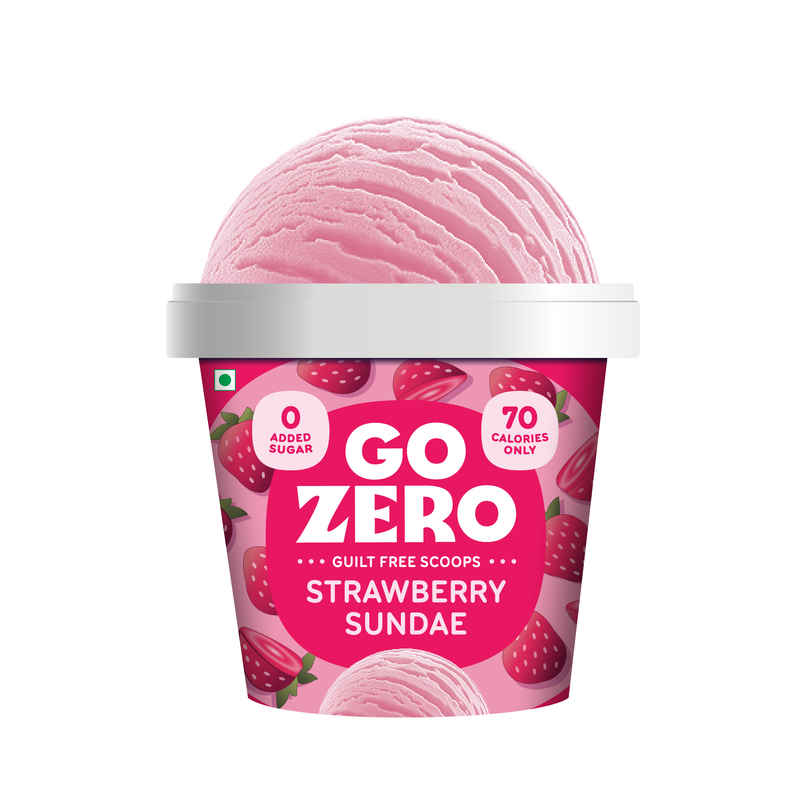Go Zero Strawberry Sundae Guilt Free Ice Cream Cup