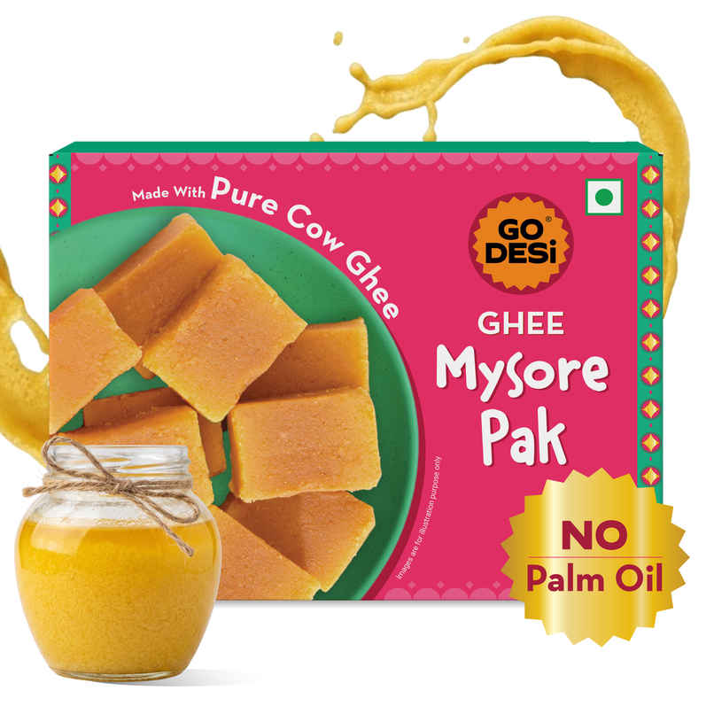 GO DESi Ghee Mysore Pak | No Palm Oil | With Pure Cow Ghee GO DESi Ghee Mysore Pak | No Palm Oil | With Pure Cow Ghee