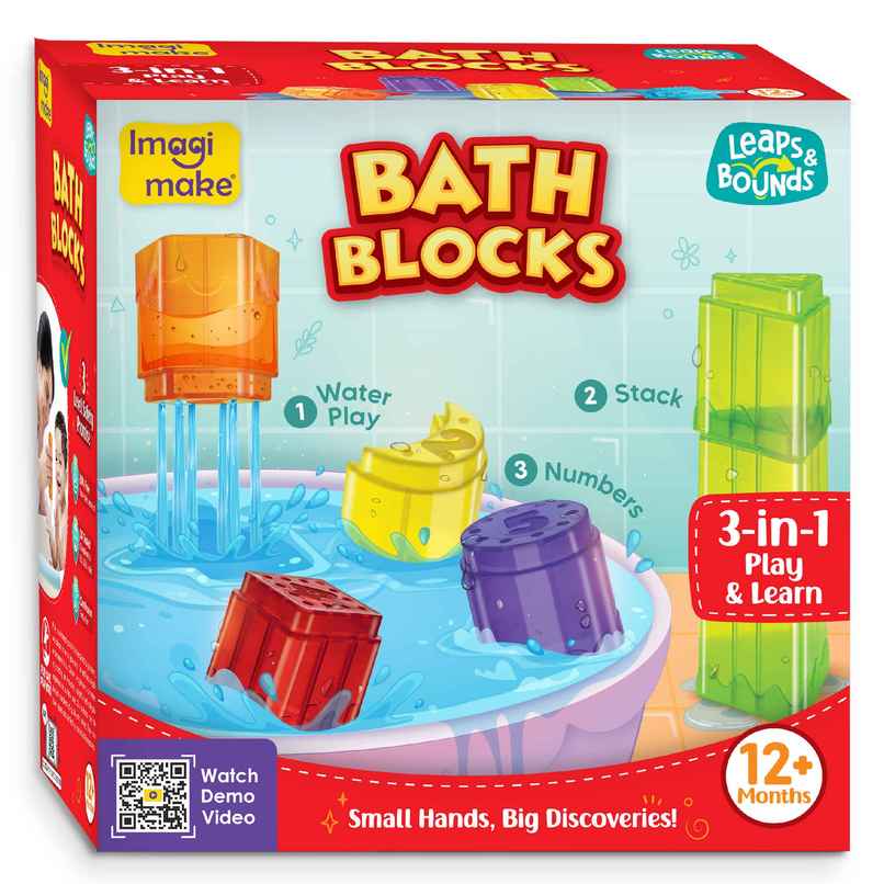 Imagimake Leaps & Bounds - Bath Blocks | Number Learning & Water Play Set|Toddler Educational Gift Imagimake Leaps & Bounds - Bath Blocks | Number Learning & Water Play Set|Toddler Educational Gift