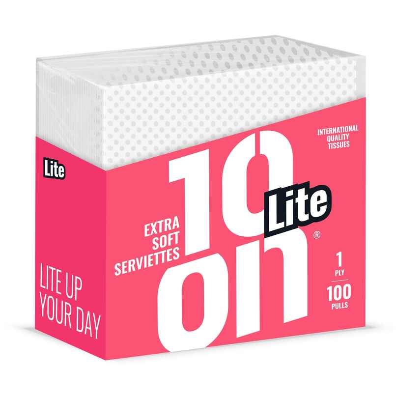 10'ON Lite Table Top Tissue Napkins | 100 Pulls | 1 Ply