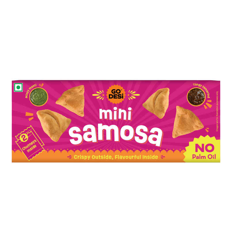 GO DESi Mini Samosa | No Palm Oil | 2 Chutneys Inside| Namkeen Snacks GO DESi Mini Samosa | No Palm Oil | 2 Chutneys Inside| Namkeen Snacks