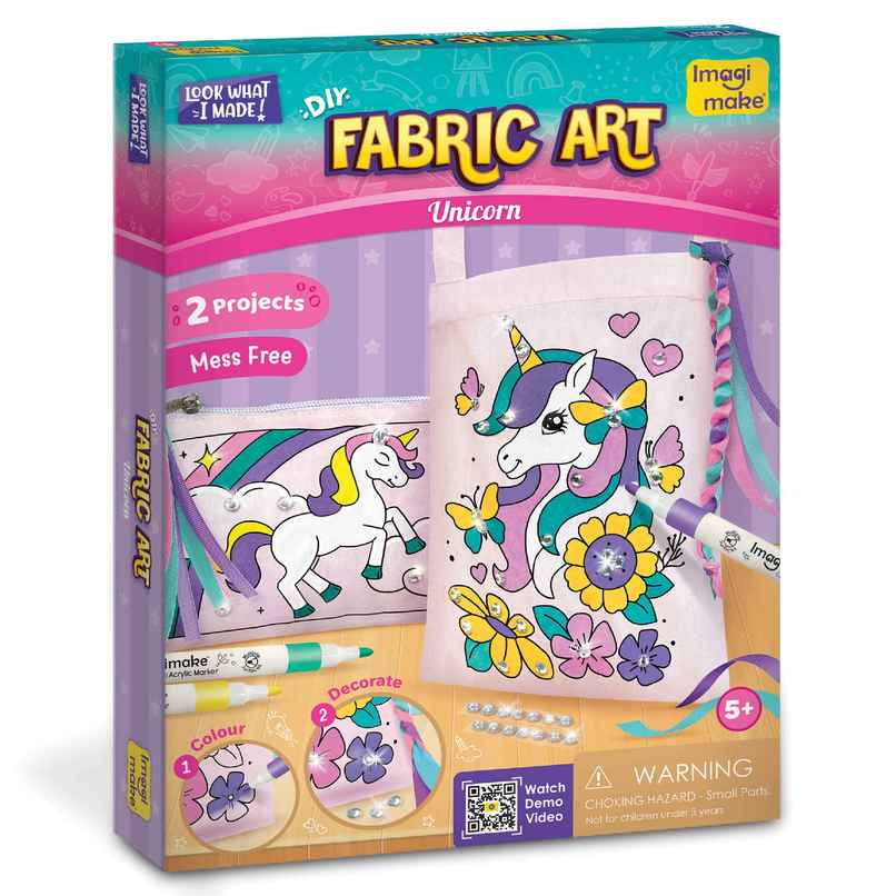 Imagimake DIY Fabric Art Unicorn Painting Kit Art and Craft Toy Gift for Kids