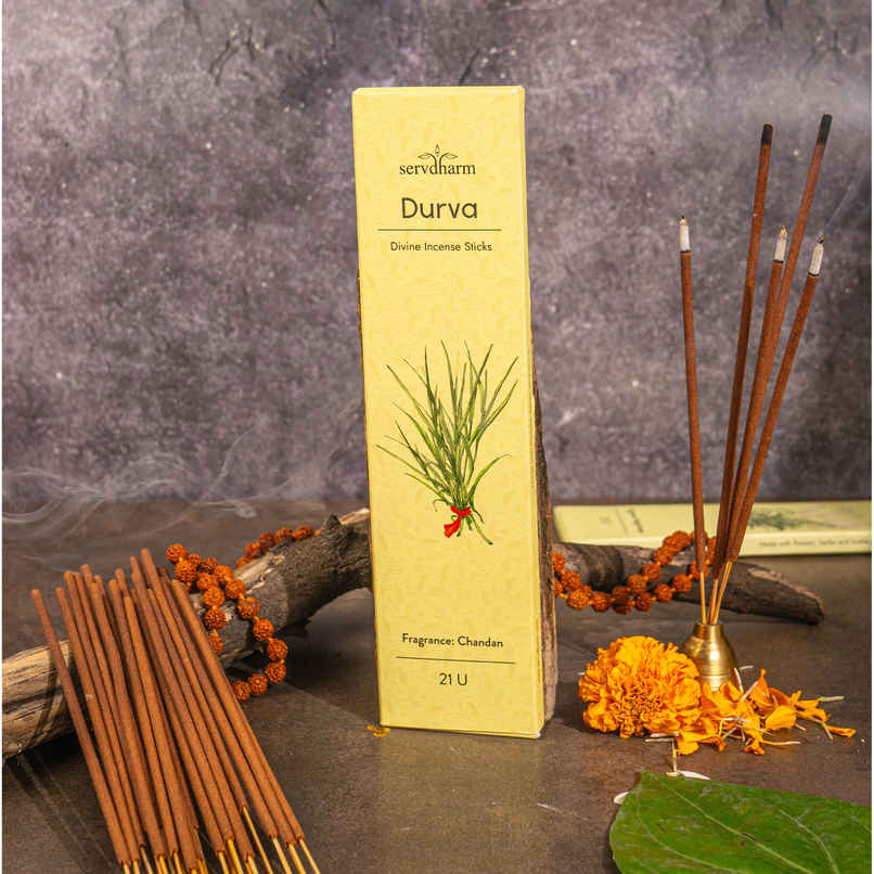 Durva Divine Incense Sticks | Fragrance Holy Chandan | ServDharm Durva Divine Incense Sticks | Fragrance Holy Chandan | ServDharm