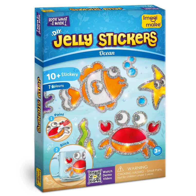 Imagimake DIY Jelly Stickers Ocean Glass Painting Kit Art and Craft Toy Gift for Kids Imagimake DIY Jelly Stickers Ocean Glass Painting Kit Art and Craft Toy Gift for Kids
