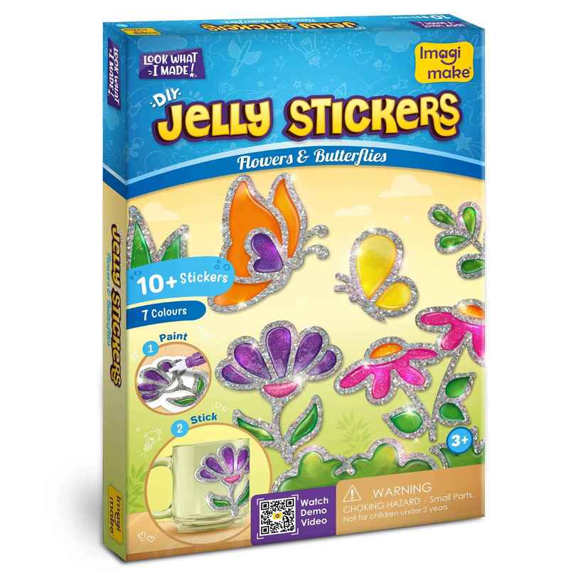 Imagimake DIY Jelly Stickers Flower and Butterfly Glass Painting Kit