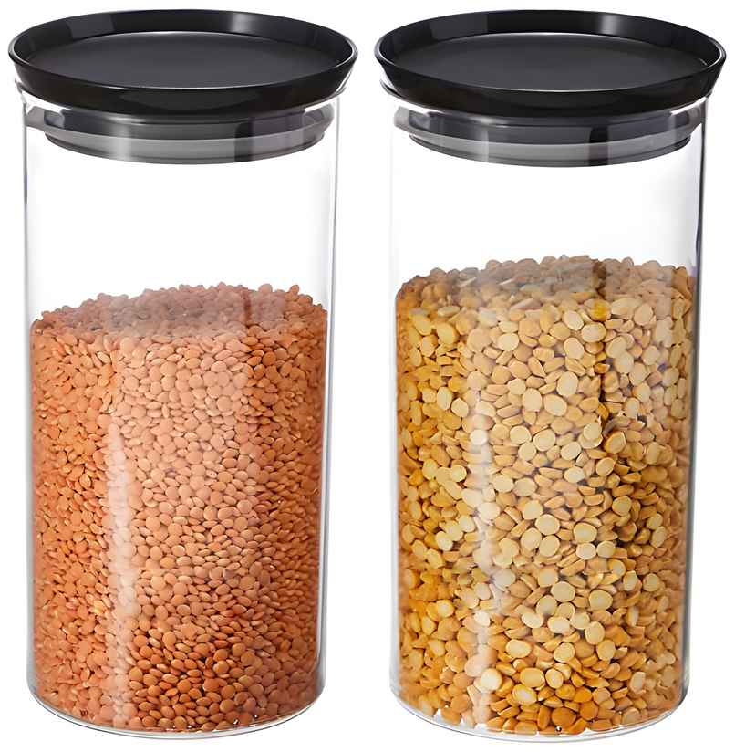 Youbee 1400 ml Multipurpose Plastic Storage Jar And Kitchen Storage Container Set Of 2
