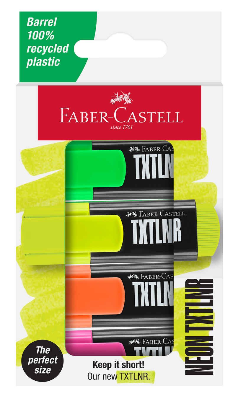 Faber-Castell | Mini Textliner | Assorted Monobox | Pack of 4
