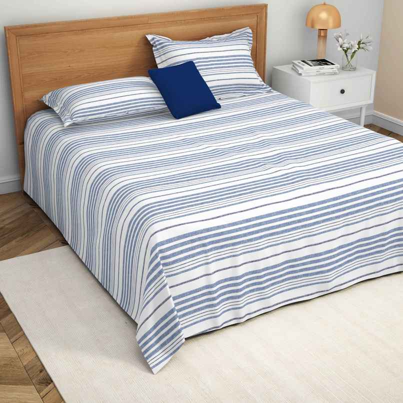 Himeya Exclusive 144 TC Double Bedsheet Set Nautical Stripe Himeya Exclusive 144 TC Double Bedsheet Set Nautical Stripe