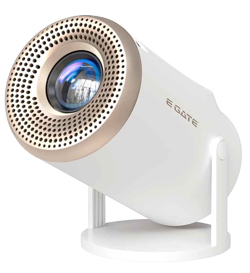 Egate Atom 2X Plus Smart Projector | 4K Ultra HD | Live TV, 1080P Support | WiFi Bluetooth Mirroring