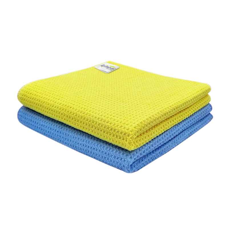 Softspun Microfiber Dish/Glass Cloths (400 GSM, 40x40cm, 2Pc, Multicolor) Softspun Microfiber Dish/Glass Cloths (400 GSM, 40x40cm, 2Pc, Multicolor)