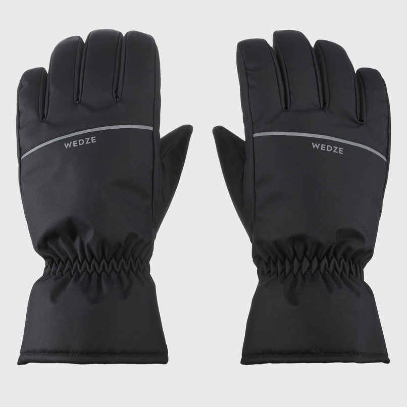 Decathlon | Wedze Unisex Polyester Winter Gloves | Black - M