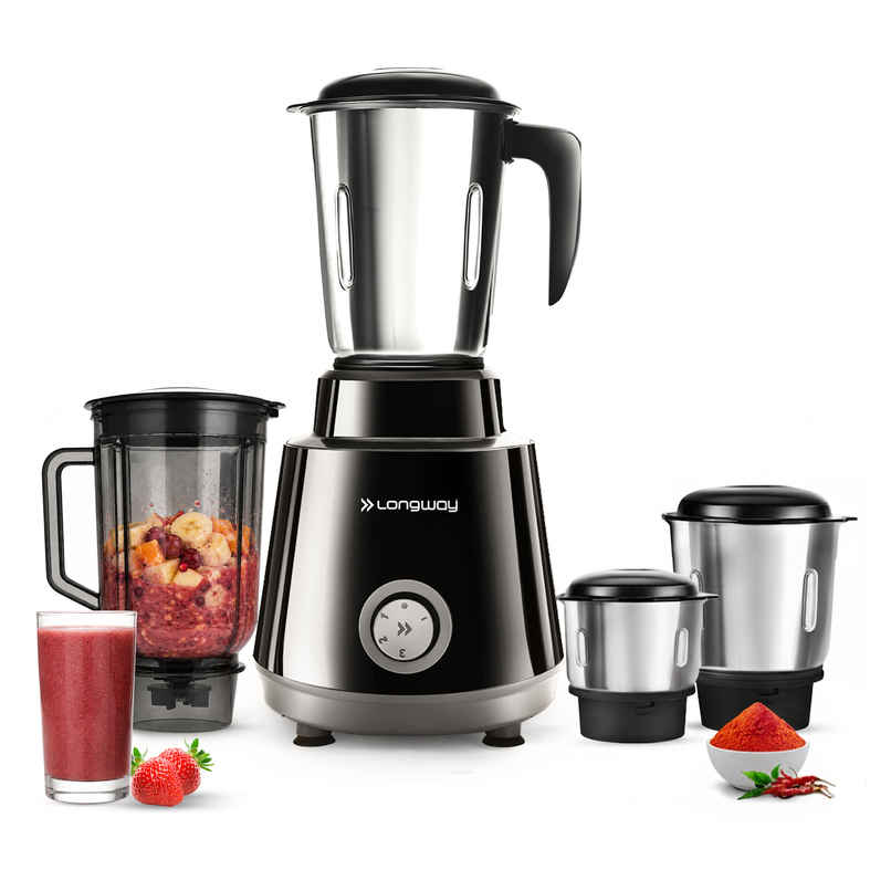 Roto Max Up to 750W Max Output Juicer Mixer Grinder | 2 Years Warranty | 4 Jars | Black & Grey