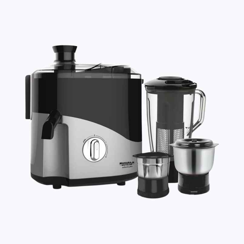 Maharaja Whiteline Odacio Plus Juicer Mixer Grinder, 550Watt, With 3 Versatile Jars - Black & Silver