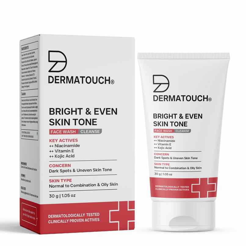 Dermatouch Bright & Even Tone Face Wash With Niacinamide Vitamin E & Kojic Acid Uneven Tone