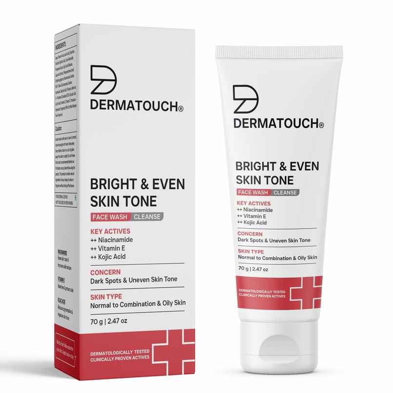 Dermatouch Bright & Even Tone Face Wash With Niacinamide Vitamin E & Kojic Acid Uneven Tone