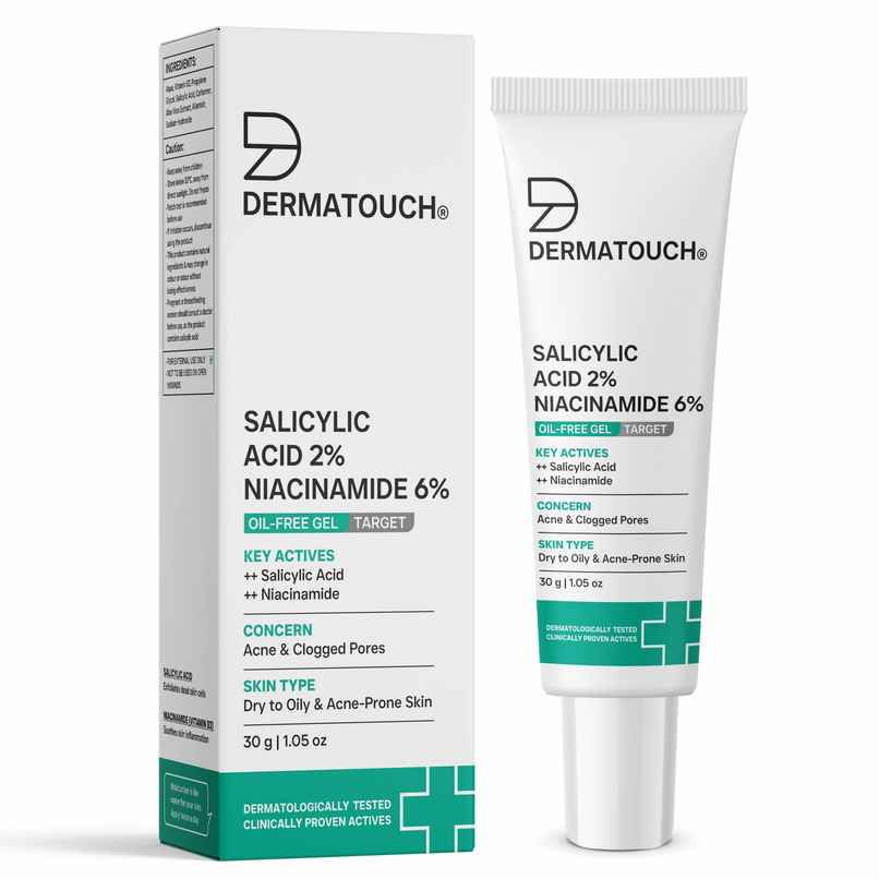 Dermatouch Salicylic Acid 2% Niacinamide 6% Anti-Acne Oil-Free Gel For Active Acne