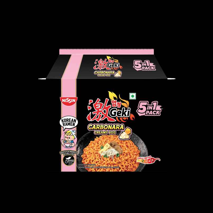 Nissin korean hot and Spicy Geki Carbonara 5 in 1 Nissin korean hot and Spicy Geki Carbonara 5 in 1