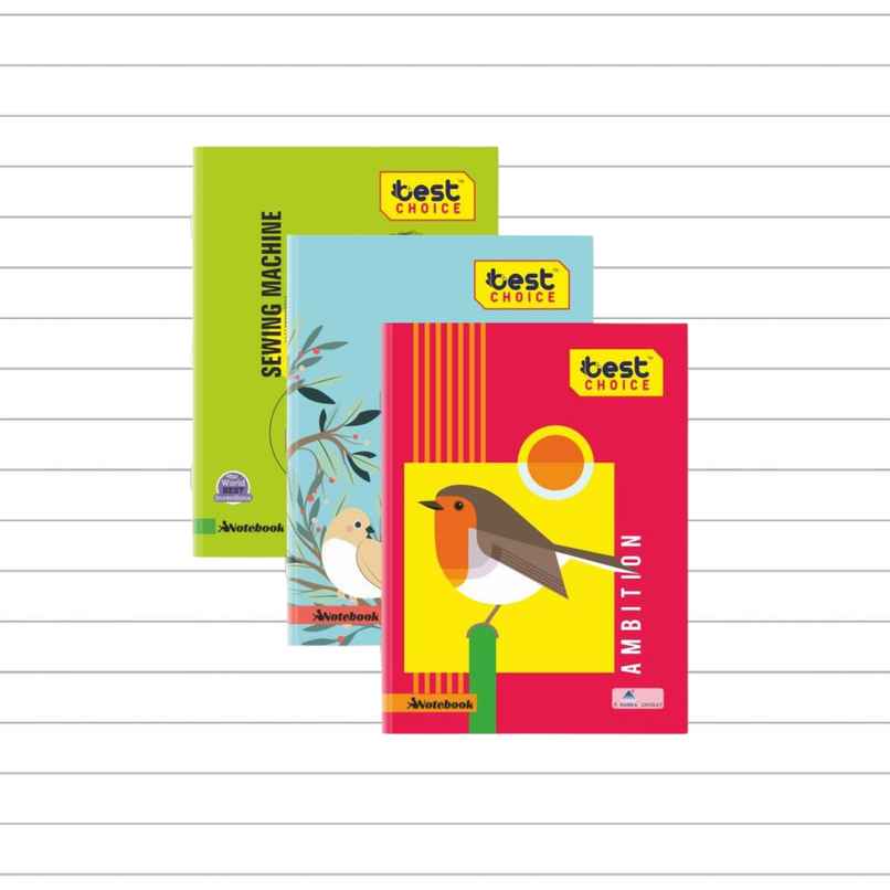 Ranka Single Line Notebook Pack of 3 (120 Pages, 11 x 9 cm, Assorted Prints)