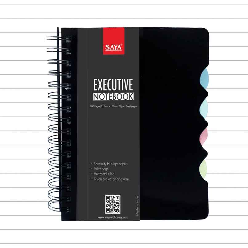 Saya 5 Subject A5 Premium Notebook | Single Ruled | Perforated Pages 300 | 21.6 x 14 cm | Assorted