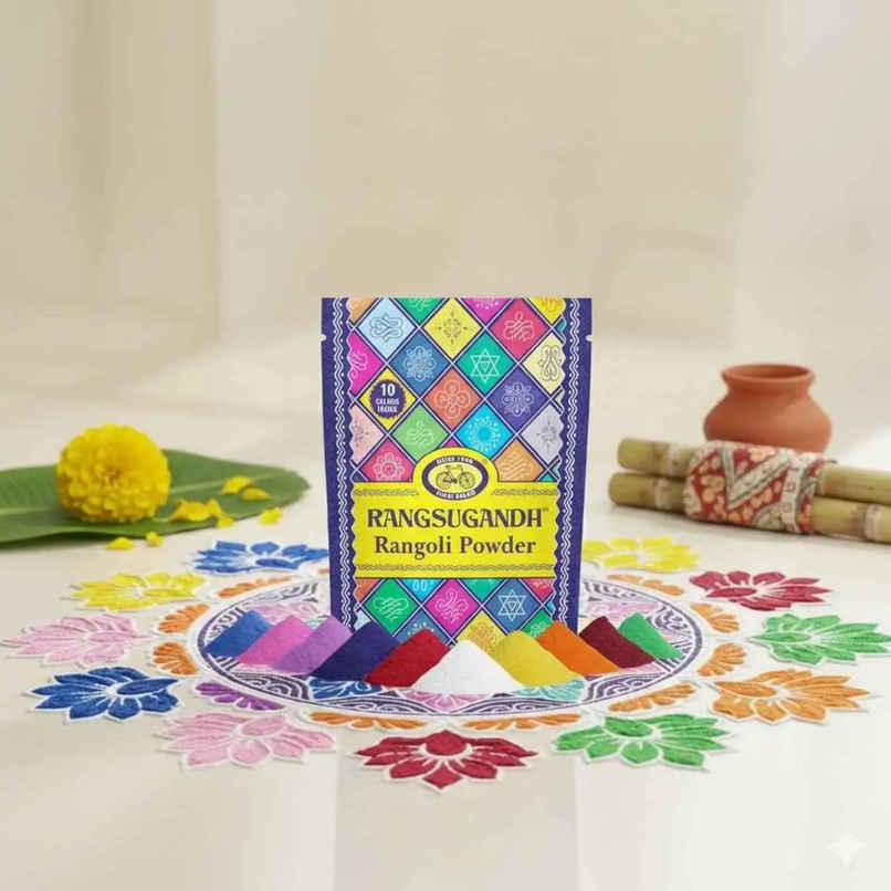 Rangoli Colour Powder Set | Rangoli Making Powder for Festivals & Home Decor | Cycle
