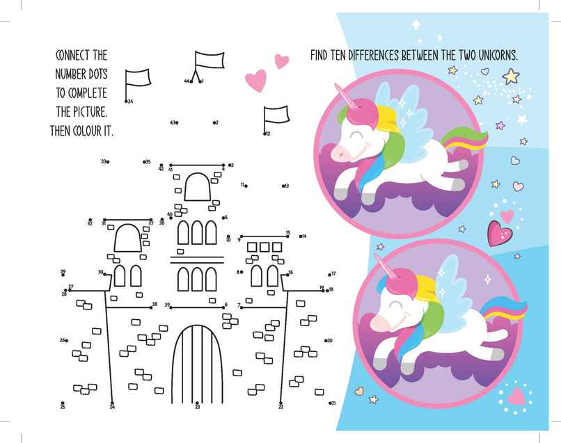 Dreamland Fun with Unicorns Activity and Colouring Book 64 Pages