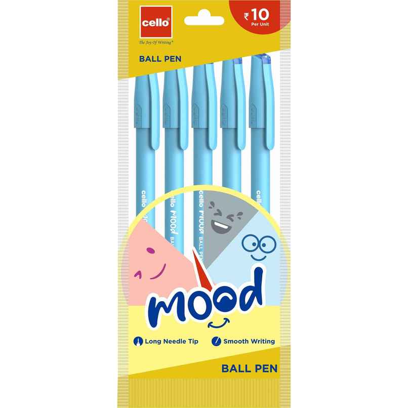 Cello Mood Blue Ball Pen (Pack of 5) Cello Mood Blue Ball Pen (Pack of 5)