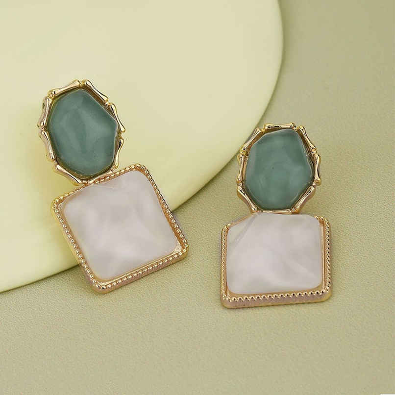 Carlton London Gold Plated with Natural Stone Drop Earring | FJE4589