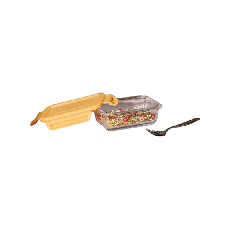 BAY6 Premium Borosilicate Glass, Microwave and Freezer Safe, Airtight Container with Lid 130 ml