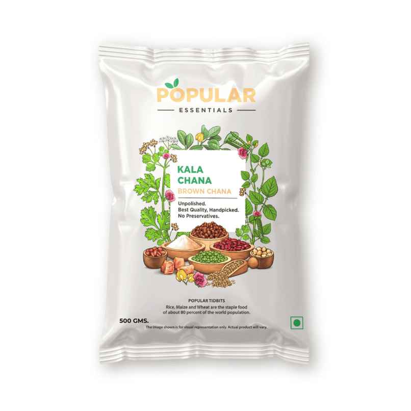 Popular Essentials Black Brown Chana | Un-Polished