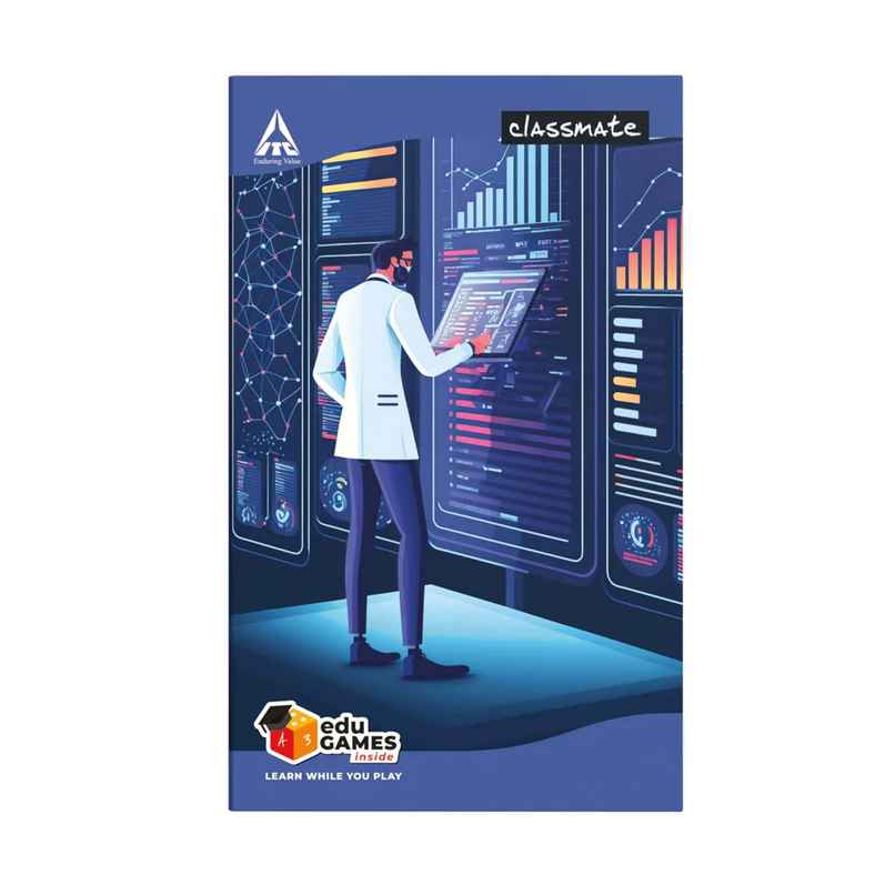 Classmate Single Line Long Book | 31 x 19 cm | 160 Pages | Assorted Designs