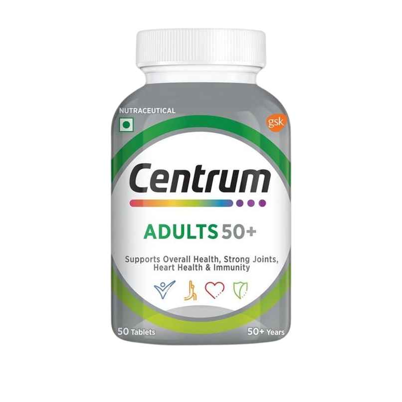 Centrum Adults Multivitamins - Vit. B, D, C & more for Energy, Mobility & Immunity (50 Veg Tablets)