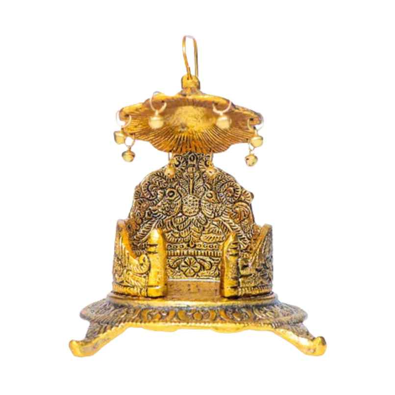 Singhashan for God Round Shape in Gold Polish | Devnidhi