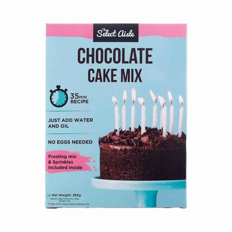 The Select Aisle Eggless Chocolate Cake Mix Including Frosting and Sprinkles | Baking Essential