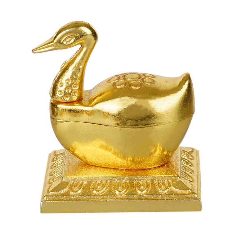 Devnidhii Kumkum/ Sindoor Box Single Duck Dibbi in Gold Polish