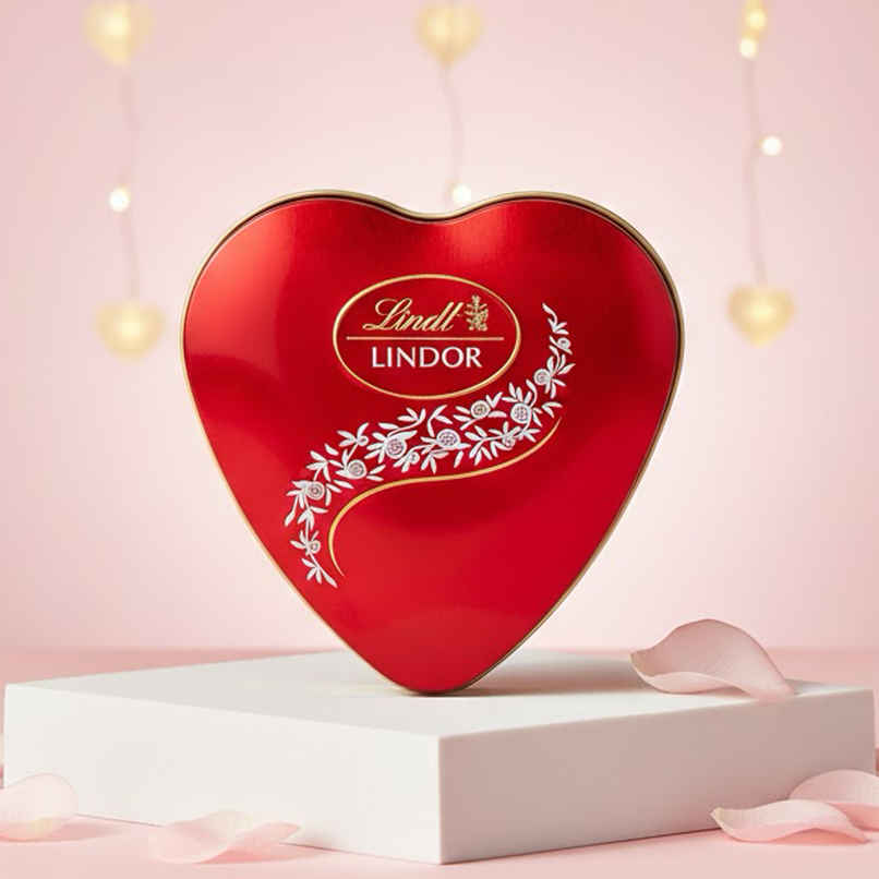 Lindt Lindoor Heart Tin Chocolate Gift Box