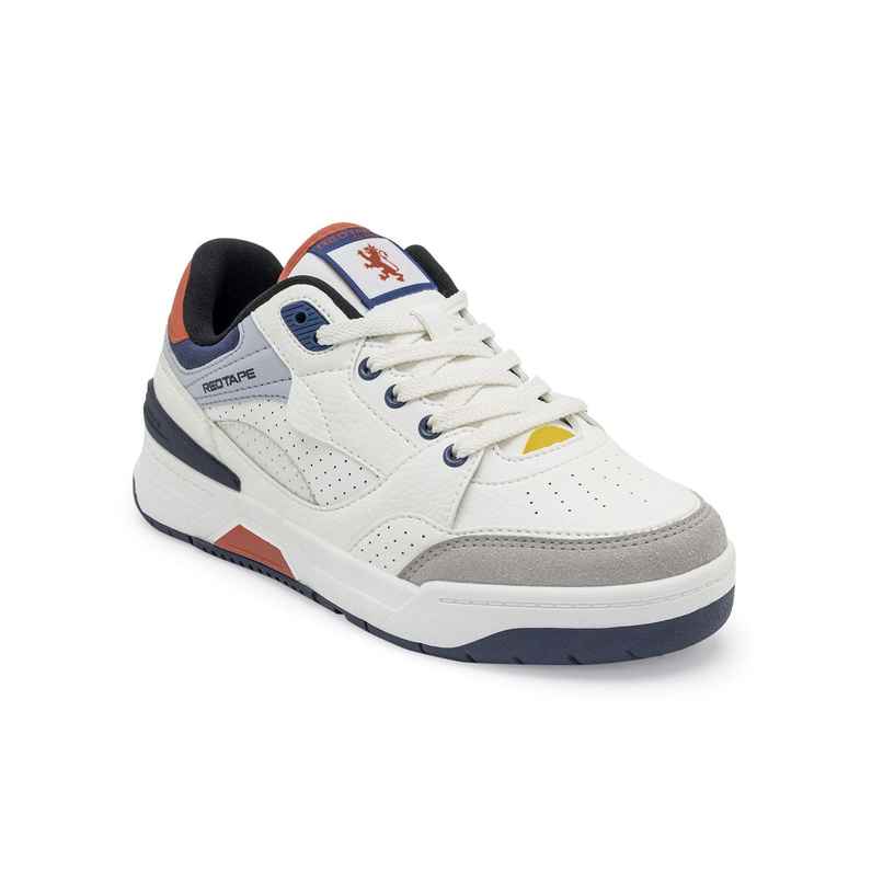 Red Tape Casual Lifestyle Shoes for Men | Cushioned Insole with Slip-Resistance | White-Navy - 7