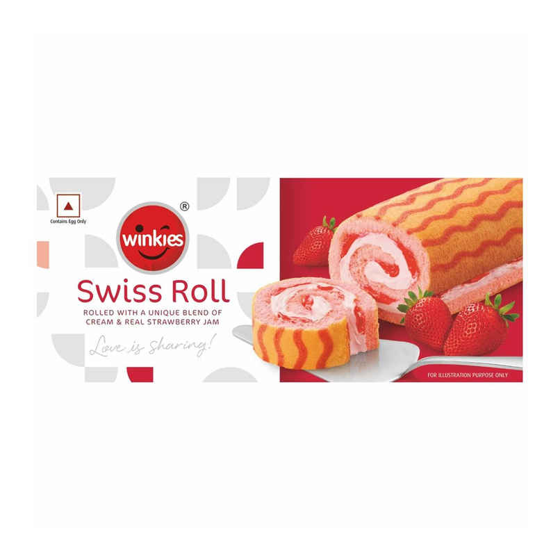 Winkies Swiss Roll - Cream & Real Strawberry Jam | Soft & Tasty