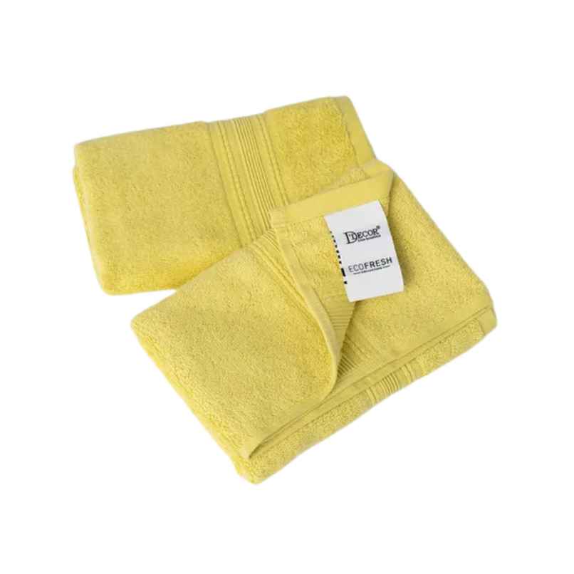 DDECOR Ecofriendly 70% Bamboo 30% Cotton Super Soft 650 GSM Solid Sustainable Hand Towel - Yellow