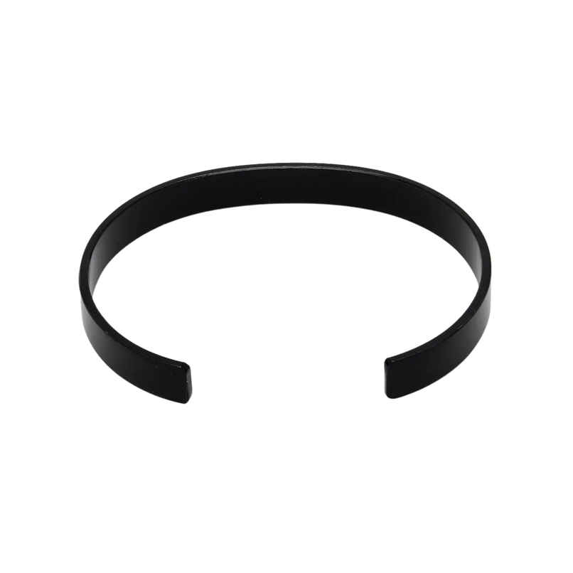 NVR Men's Black Rhodium-plated Stainless Steel Cuff Bracelet | NVR2369