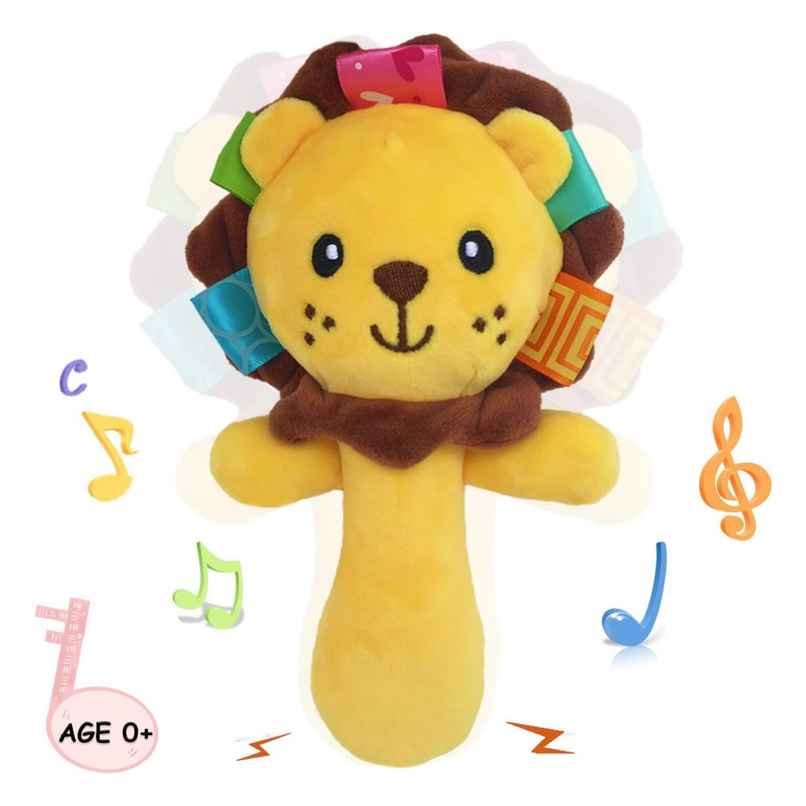 Toyshine Lion qoft Baby Rattle Plush Stuffed Animal Hand Rattle for Toddlers Girls Boys Toyshine Lion qoft Baby Rattle Plush Stuffed Animal Hand Rattle for Toddlers Girls Boys
