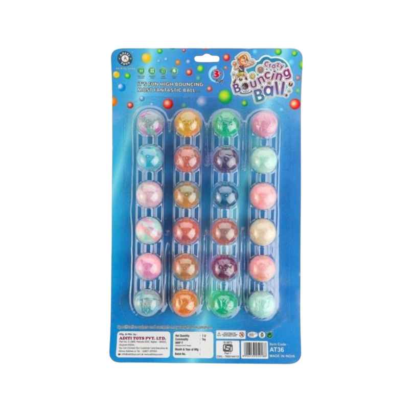Aditi Toys Crazy Bouncing Balls - 24 Colourful Balls for Kids Fun Indoor & Outdoor Play