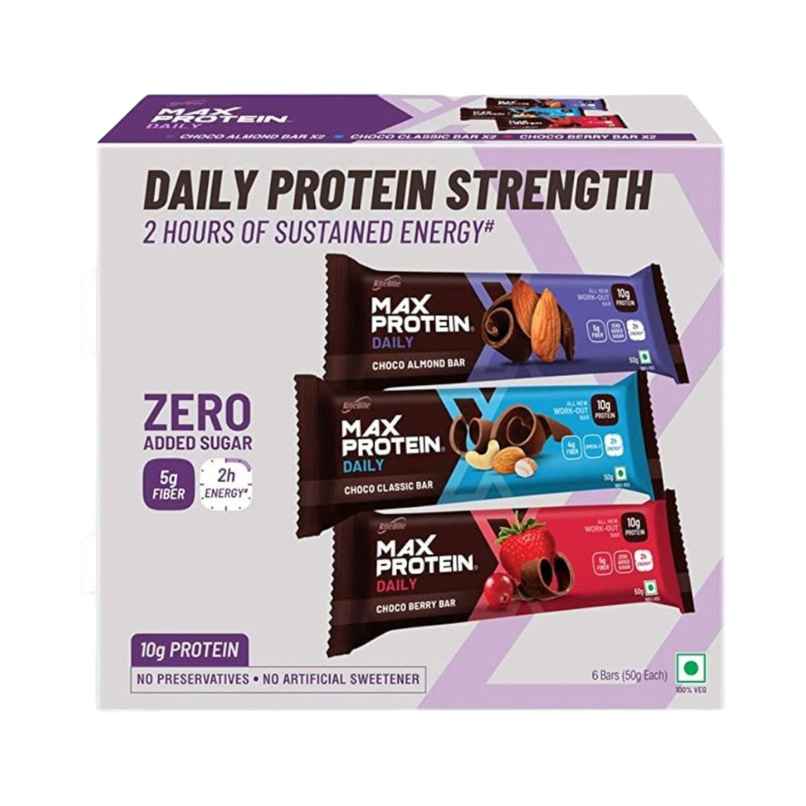 RiteBite Max Protein 10g Protein Bar Daily Assorted (Pack Of 6)
