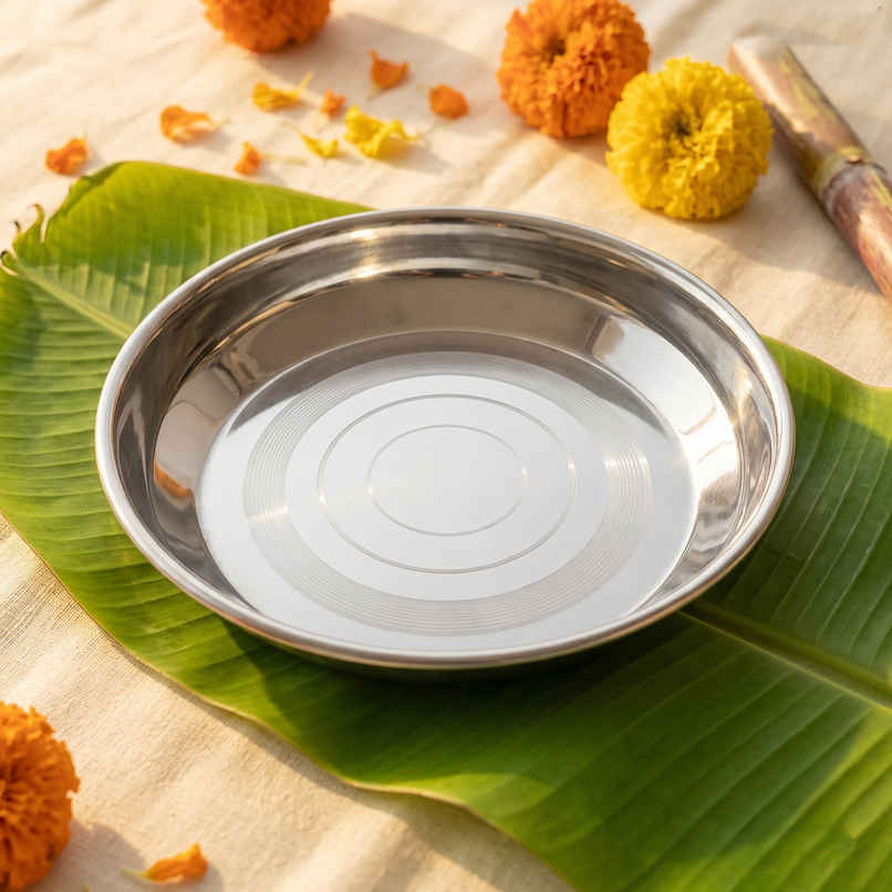 Bombay Kookware Stainless Steel Halva Plate | 12 cm