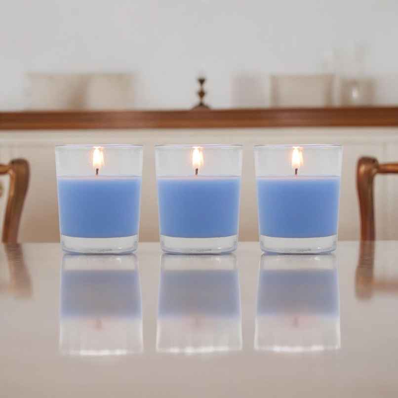 Scented Glass Votive Candles | Lavender | Pack of 3 | Samsidhi Scented Glass Votive Candles | Lavender | Pack of 3 | Samsidhi
