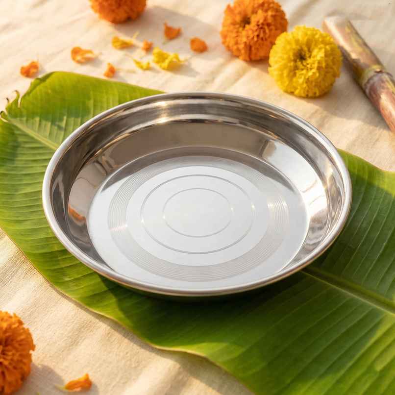 Bombay Kookware Stainless Steel Halva Plate | 12 cm