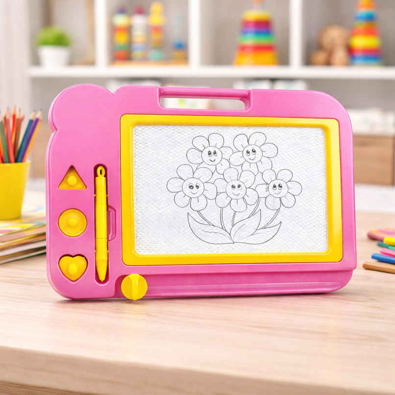 Toyshine Magnetic Slate Toy | Easy-To-Use, Non-Toxic Writing & Drawing Board For Kids - Multicolor
