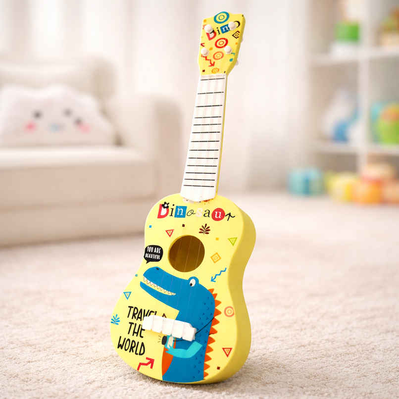 Toyshine 21 Dino Theme Guitar with Easy-to-Hold Strings for Kids