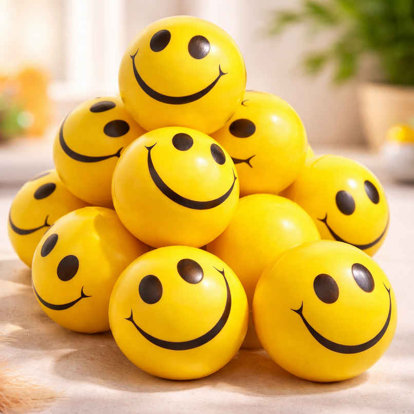 Toyshine 12 Smiley Squeeze Sponge Balls| For Stress Relief | Therapy | And Party Fun Toyshine 12 Smiley Squeeze Sponge Balls| For Stress Relief | Therapy | And Party Fun